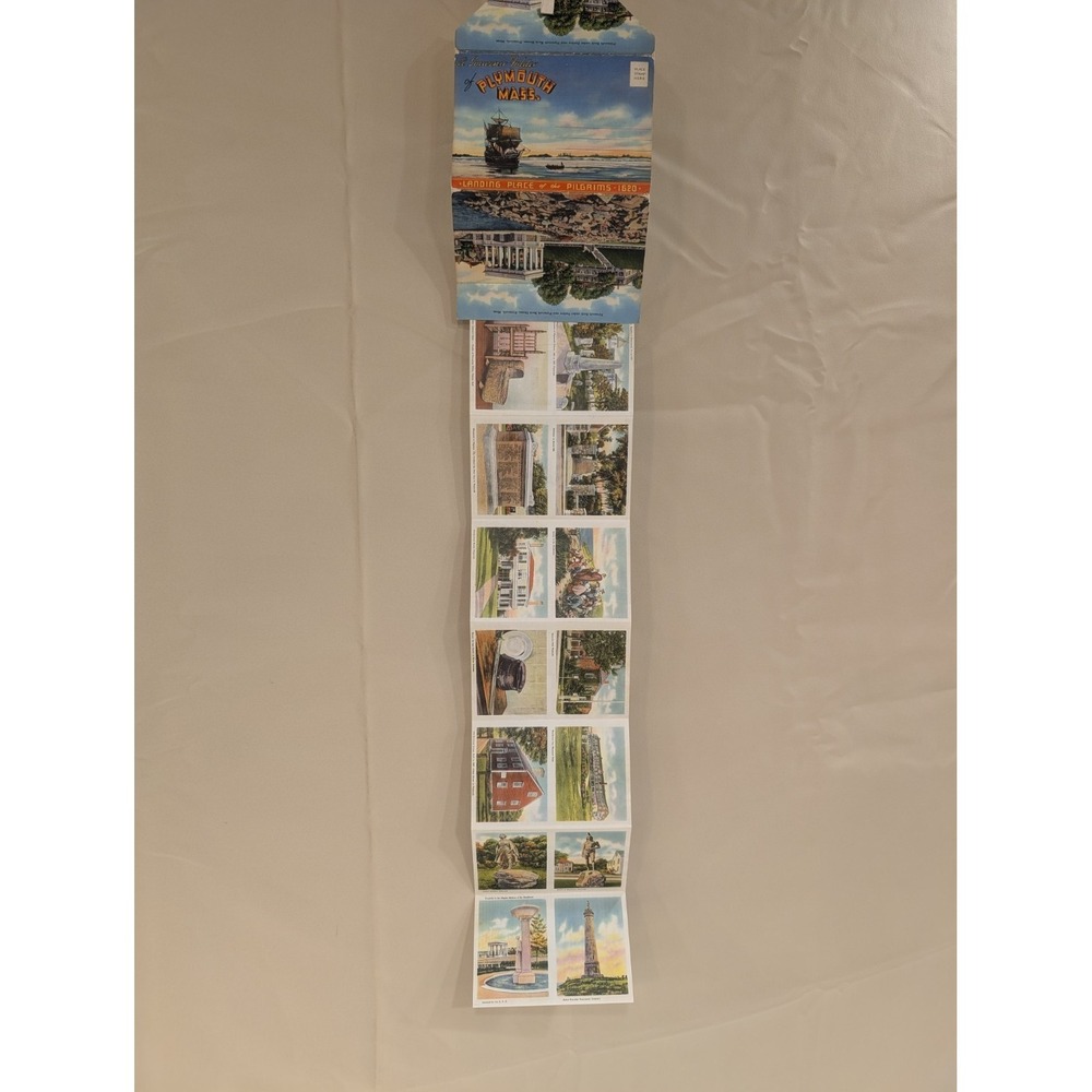 Vintage Plymouth Massachusetts Postcard Booklet – 1620 Pilgrims Landing Souvenir - Picture 3 of 4